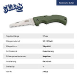 Zakzaag, Herbertz, olijfgroen, RVS/rubber, doos