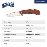 Zakmes, Herbertz, bruin, RVS/Sandelhout, doos