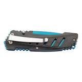 Couteau de poche à 1 mainHerbertz, noir/bleu clair, acier inoxydable/ABS, boîte