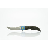 Couteau de poche,HEA,acier inoxydable/CF bleu