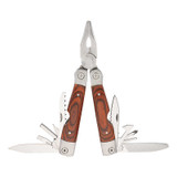 Multitool, Herbertz, 11f, RVS/Pakka, bitset en etui, doos