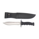 Jachtmes, Muela, RVS/Zamak, zwart leren etui, 16cm