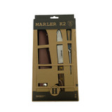 Bootmes, Homey's, Marler, K2, RVS/hout, priem & etui