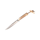 Couteau de chasse, Muela, Gredos 14, acier inoxydable/corne de cerf, étui en cuir