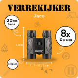 Verrekijker, Homey's, Compact, BK7, zwart, 8x25, doos