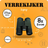 Verrekijker, Homey's, BK7, stikstof, groen,  8x42, doos