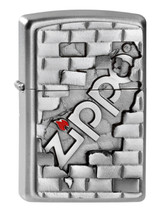Aansteker,Zippo,Zippo Style,The Wall Emblem,satin chrome
