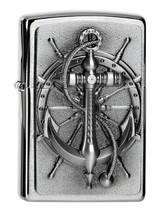 Briquet,Zippo,Ocean View,Emblème nautique,chrome brossé