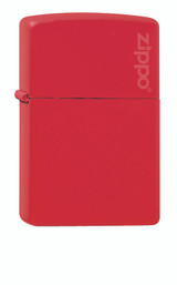 Aansteker,Zippo,Regular,Red Matte Logo,metaal,windbestendig