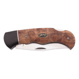 Couteau de poche, Herbertz, brun/noir, acier inoxydable/bois racine, boîte