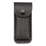 Riemetui, Herbertz, zwart gewoven leer, 13cm, knop, doos