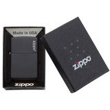 Aansteker, Zippo, Classic Logo, Matte Black, doos