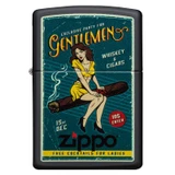 Briquet, Zippo, Cigar Girl, noir mat, boîte