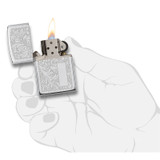 Aansteker, Zippo, Venetian, Polished Chrome, doos