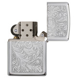 Briquet, Zippo, Vénitien, Chrome poli, boîte