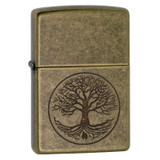 Briquet, Zippo, arbre de vie, laiton antique, boîte