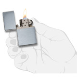 Aansteker, Zippo, Vintage, Brushed Chrome, doos
