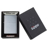 Briquet, Zippo, Vintage, Chrome brossé, boîte