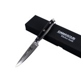 Couteau d'office, HOMIZU, VG-10 Damask/G10, noir, boîte