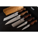 Hachoir, HOMIZU, VG-10 Damas/Bois de rose, brun, boîte