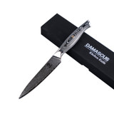 Couteau universel, HOMIZU, VG-10 Damast/G10, noir et blanc, boîte