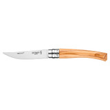 Couteau de poche N°08, Opinel Effilé, acier inoxydable/olive, coffret