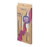 Set de couteaux 3 pièces, Opinel Parallèle, acier inoxydable / bois d'olivier, coffret Set de couteaux 3 pièces, Opinel Parallèle, acier inoxydable / bois d'olivier, coffret