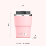 Drinkbeker, Asobu, Coffee Express, keramisch, roze, 360ml Drinkbeker, Asobu, Coffee Express, keramisch, roze, 360ml