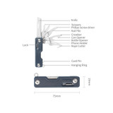 Zakmes, Nextool, multifunctioneel, 10f, RVS, zwart, doos