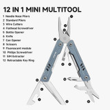 Multitool, Nextool, Mini Sailor S11, 11f, acier inoxydable, bleu, boîte