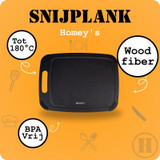 Snijplank, Homey's, zwart, houtvezel, 440x325mm, sleeve