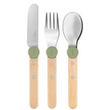 Couverts pour enfants 3 pièces, Opinel, Le Petit Gourmet, olive, boîte