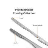 Multifunct. BBQ-tang, Nextool, 4 functies, titanium, doos