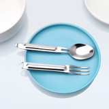 Set de couverts fourchette + cuillère, Nextool, 2 pièces, acier inoxydable, support en PP