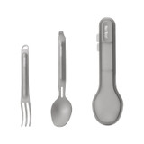 Bestekset vork+lepel, Nextool, 2-delig, titanium, pp houder