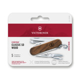 Zakmes, Victorinox, Classic SD Wood, 5f, walnoot, mini bl