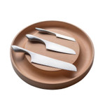 Lot de 4 pièces, Homey's, Sensory Cooking, 3 couteaux, 1 planche