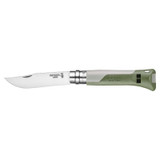 Couteau de poche N°08 Horizon, Opinel, kaki, acier inoxydable/polyamide, carte