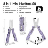 Multitool, Nextool, Micro Sailor Scissors S0, paars, 8f, ds