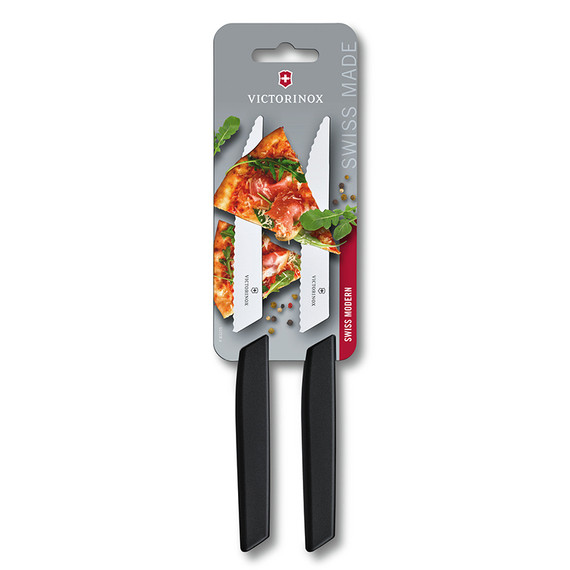 Pizza-/steakmes 2x, Victorinox, Swiss Modern, 12cm, kartel Pizza-/steakmes 2x, Victorinox, Swiss Modern, 12cm, kartel