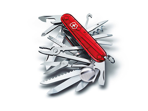 Couteau de poche, Victorinox, Swiss Champ Transparent, 33 fonctions 