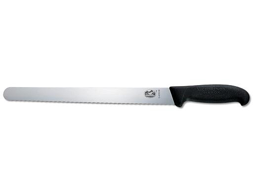 Couteau à jambon/à pâtisserie, Victorinox, acier inoxydable/fibrox noir, vague