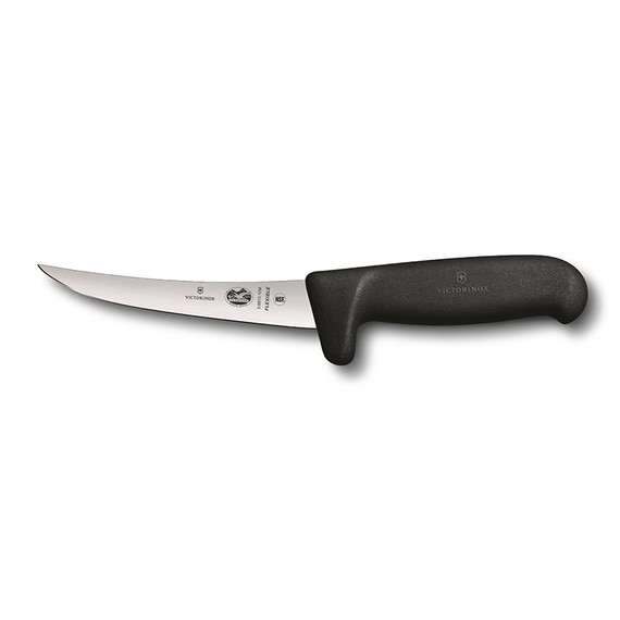 Uitbeenmes, Victorinox, rvs/zwart fibrox, gebogen