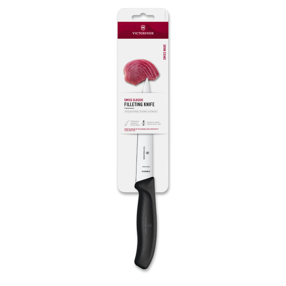 Couteau à filet, Victorinox, Swiss Classic, 16cm, noir, acier inoxydable, bl
