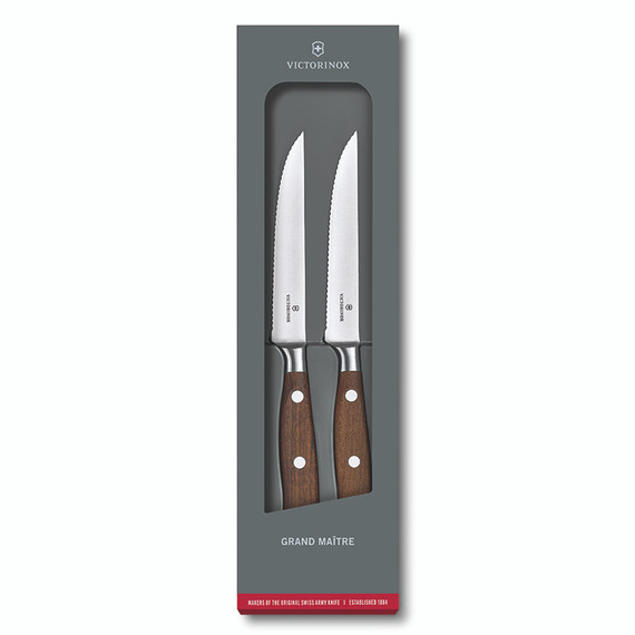 Couteau à steak 2pcs. Victorinox, Grand Maître, acier inoxydable/bois de rose, coffret