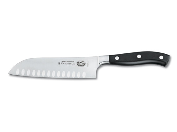 Couteau Santoku à découper, Victorinox, acier inoxydable forgé/POM, Fossettes