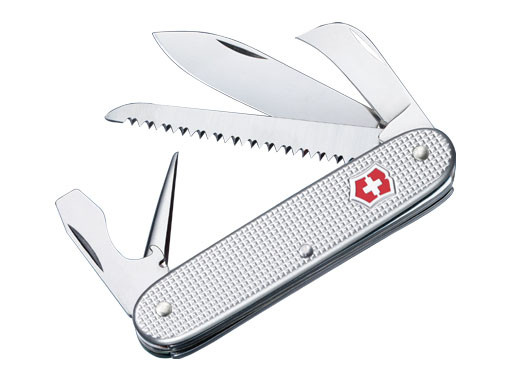 Couteau de poche, Victorinox, Pioneer, 7 fonctions, alox argenté