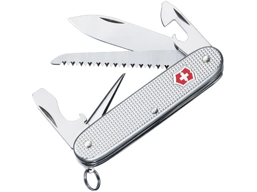 Zakmes, Victorinox, Farmer, 9 funct., zilver alox