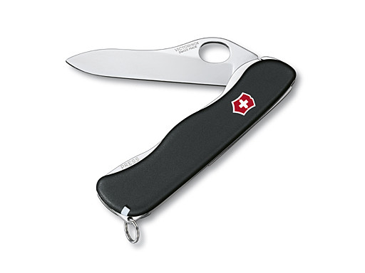Zakmes, Victorinox, Sentinel, lock, 1hand, zwart+clip
