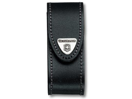 Riemetui v.zakmes, Victorinox, zwart leer, 2-4 lagen, lus